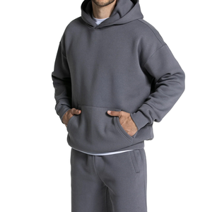 Men’s Premium Navy Blue Fleece Hoodie <b>Tracksuit</b> Set Custom Cotton Jogger Sweat Suit Casual Sportswear for Winter Gym Streetwear - Product Image 6