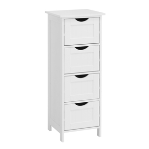 White Bathroom <b>Storage</b> Cabinet Freestanding With <b>Drawers</b> 4 <b>Drawer</b> Organizer <b>For</b> Bathrooms And Small Spaces - Product Image 1