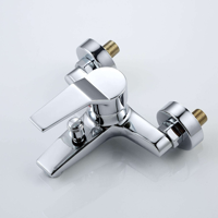 Robinet de douche de bain monocommande 3 trous moderne chromé à poser sur le rebord, en alliage de zinc, avec cartouche céramique, design à débit contrôlé, garantie 3 ans