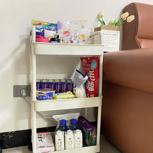 Chariot de rangement Levayon à 4 niveaux avec roulettes pour cuisine, salon, chambre, organisateur de collations, étagère rectangulaire pliable, facile à nettoyer - Product Image 3