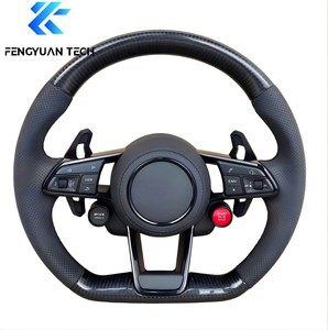 Volant RS personnalisé avec cuir pour <span class=keywords><strong>Audi</strong></span> A6 C7 RS3 8Y RS4 RS5 B9.5 RS6 C8 2021-<span class=keywords><strong>2024</strong></span> - Fibre de carbone - Product Image 2