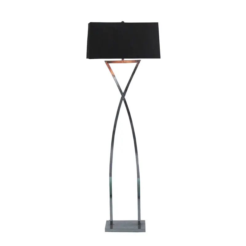 Haupt dekorations lampe Europäische zeitgenössische schwarze rechteckige Lampen schirm Eisen Kunst Stehlampen für Wohnzimmer Stand licht