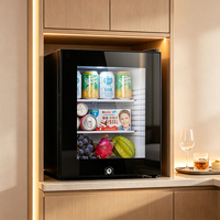 Mini-réfrigérateur d'hôtel 18L avec porte vitrée, minibar silencieux, refroidisseur compact pour boissons, pour chambre d'hôtes, chambre à coucher, bureau