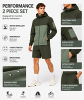 Ensemble veste coupe-vent à capuche légère et personnalisée pour homme, de qualité supérieure, pour la course à pied en plein air, l'entraînement et les vêtements de sport