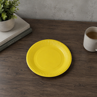 Assiettes jetables jaunes écologiques biodégradables pour la restauration en gros