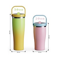 Gobelet isotherme à double paroi en acier inoxydable de 20 oz, sans BPA, avec paille, style américain, personnalisable, coffret cadeau pour les voyages en voiture