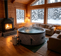 Bain à remous gonflable de qualité commerciale, baignoires et spas autoportants pour l'intérieur et l'extérieur avec chauffage et jets d'air, portables pour la famille