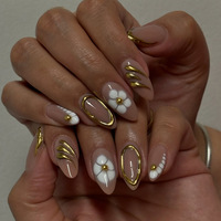 En gros 24 pièces/boîte presse sur les ongles avec de la colle Stiletto pointu amande ongles artificiels faux ongles personnalisés