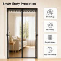 Moustiquaire magnétique toutes saisons pour porte, rideau en nylon anti-insectes pour patio, véranda, maison, avec tailles personnalisables