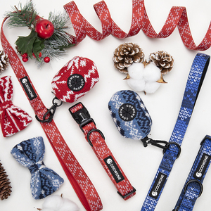 Coowone Hersteller-Maßgeschneidertes Polyester Hundegeschirr-Set Klassische Strickwaren Haustierleinen Halsbänder mit Schleifenverzierungen - Product Image 4