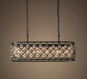 <b>Industrial</b> Pendant Lights Home Hotel Vintage Metal Led Crystal Mesh Black <b>Chandelier</b> Lighting - Product Image 4