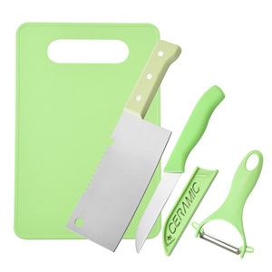 Ensemble de couteaux de cuisine avec planche à découper en acier inoxydable, 4 pièces, couteau à découper, couteau à fruits, éplucheur, ustensiles ménagers - Product Image 5