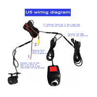 Caméra de tableau de bord à double objectif ADAS Assistance à la conduite 150 °   Enregistreur vidéo grand angle 1080P/720P, vision nocturne, câble USB, étanche à l'arrière