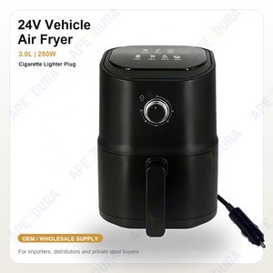 Friteuse à air portable 24V 250W 3L pour voiture, camion, <span class=keywords><strong>camping</strong></span>-<span class=keywords><strong>car</strong></span>, <span class=keywords><strong>camping</strong></span>, extérieur avec prise allume-cigare - Product Image 1