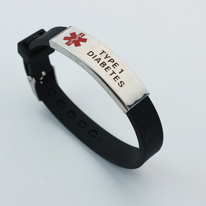 Gelang tali silikon medis kustom desain lengkungan terguncang dapat disesuaikan untuk tipe 1 Tipe <span class=keywords><strong>2</strong></span> jimat Fashion bebas <span class=keywords><strong>diabetes</strong></span> - Product Image 6