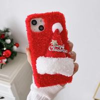 Coque de téléphone portable en peluche TPU avec motif de chapeau de Noël pour iPhone 18 Pro Max, coque de protection intégrale pour iPhone 17 Pro Max