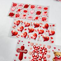 Assurance qualité, enveloppes pour gobelets UV DTF de 16 oz pour cadeau de la Saint-Valentin, gobelets en verre, forte adhérence, impression par transfert durable