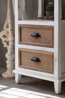 Meuble d'angle en bois blanc fait main, style ferme, avec 2 tiroirs de rangement, idéal pour salon et salle à manger - Meilleure vente Innova