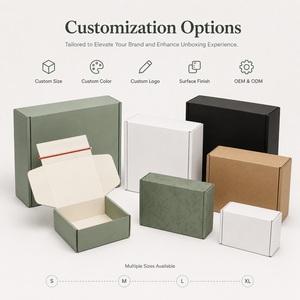 Custom Sage Green Tear Strip Zipper Mailer <b>Box</b> Corrugated Aircraft <b>Box</b> Custom Logo Print <b>Foldable</b> Shipping <b>Box</b> Factory Direct - Product Image 2
