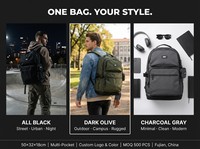 Mochila para Portátil Impermeable con Logotipo Personalizado al por Mayor, Bolsa Escolar de 15.6 Pulgadas para Estudiantes de Secundaria y Universidad