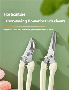 Wholesale Industrial DIY Plastic Handle Stainless Steel Blade Sharp Anti-Slip Grip Curved Head Pruning Shears Garden <b>Tool</b> Spring - Product Image 6