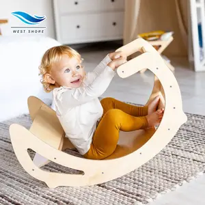 Brinquedos de madeira montessori, cadeira multifuncional com arco de balanço para caminhada, brinquedos de madeira