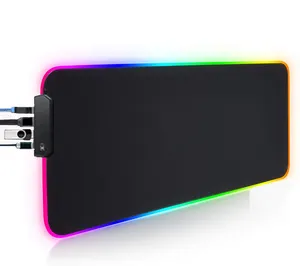 Hot Sale manufacture printed Non-Slip Rubber Base RGB Gaming Mouse Pad with 4-Port USB Hub