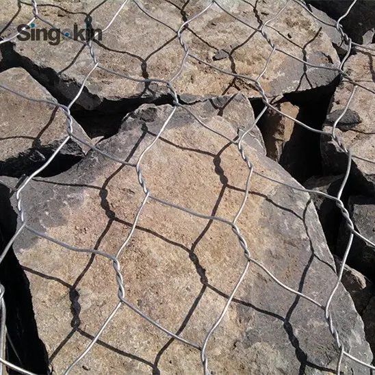 600X50X100 2X1X05M Kawat Anyaman Heksagonal Galvanis Gabion Kawat Mesh Gabion Kasur