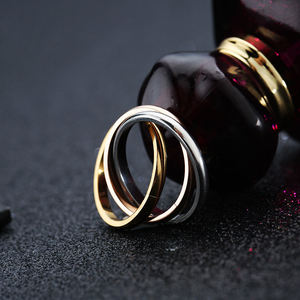 Juego de Anillos de Amor Clásicos de 3 Piezas para Mujer, Regalo de Boda, Compromiso, Fiesta, Joyería de Acero Inoxidable - Product Image 4