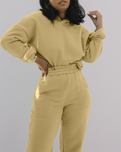 Ensemble Survêtement <span class=keywords><strong>Femme</strong></span> 2 Pièces Empilé <span class=keywords><strong>Haut</strong></span> Pantalon Automne, Tenue De Jogging À Capuche - Product Image 4