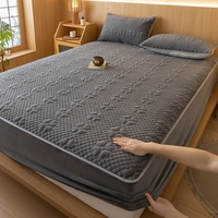 2023 nouveau lait polaire drap de lit épaissi doux couture housse de matelas trois pièces ensemble, hiver OPP sac literie 60 moderne