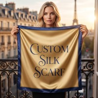 Écharpe de luxe 100 % soie de mûrier OEM/ODM, impression numérique personnalisée, foulard carré en twill, foulard de tête en satin, bandana, vente en gros d'usine