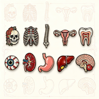 Nouveaux badges métalliques personnalisés, design artistique d'anatomie médicale, épingles sur le thème de la médecine humaine, cadeau pour infirmière et médecin