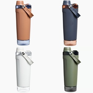 Hidrojen şişesi paslanmaz çelik yalıtımlı çalkalayıcı şişe Protain sallar sızdırmaz taban depolama kolu kapaklı - Product Image 2