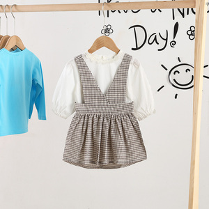 Artículos Pequeños de Venta Rápida, Vestido Informal Africano de Manga Larga a Cuadros para Niña, Diseño con Volantes, para Compras en Línea - Product Image 4