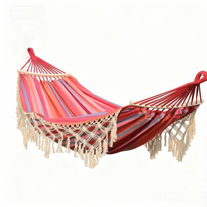 <span class=keywords><strong>Hamac</strong></span> de lit portable en toile rayée pour le camping en plein air, le jardin, la cour, la terrasse - Double ou simple - Pour les voyages - Product Image 5