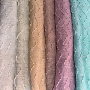 Manufacturer Super Soft <strong>Gauze</strong> 100% Polyester Fiber <strong>Shiny</strong> Crepe Fabrics Transparent Tulle Crinkle Pleated Fabric with Gold Foil - Product Image 3