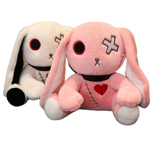 Gothic Halloween Konijn Schattig Griezelig Gothic Bunny Pluche Spookachtig Knuffel Gek Konijn Plushie Speelgoed Voor Horrorfans - Product Image 1