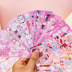 A5 Tùy Chỉnh Nụ Hôn Cắt Dán Tấm In Ấn, Trong Suốt Vinyl Không Thấm Nước Dễ Thương Phim Hoạt Hình Biểu Tượng <span class=keywords><strong>Sticker</strong></span> Tấm Cho Trẻ Em - Product Image 1