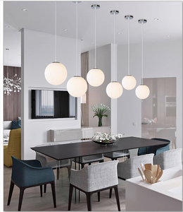 Lampada a Sospensione Moderna a LED Singola Bianca con <span class=keywords><strong>Paralume</strong></span> a Sfera Opale, Luce Bianca Calda - Product Image 3