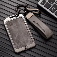 Nouvelle coque de protection pour clé de voiture en alliage de zinc et cuir avec NFC pour Tesla Model Y Model 3, accessoires intérieurs de voiture