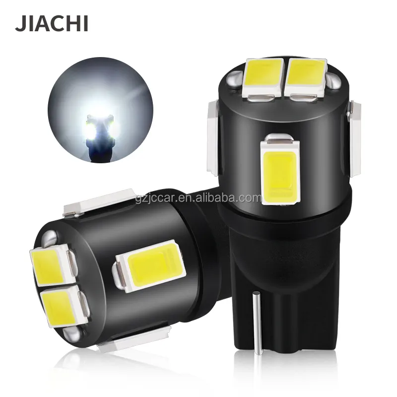 JIACHI FACTORY Super Bright Car W5W T10 Led Light Bulbs 194 168 5630 6SMD 12V White Auto T10 Led Strobe Interior Clearance Lamps