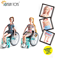 Poupée en plastique personnalisée, fauteuil roulant, filles, corps de poupée en plastique, Action
