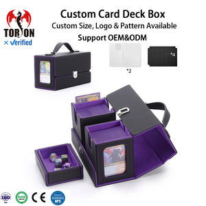   Boîte de rangement Commander pour 400+ cartes, en cuir PU, fermeture magnétique avec poignée, étui de transport pour cartes à collectionner TCG - Product Image 1