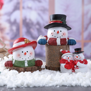 Adorno Navideño de Muñeco de Nieve de Resina, Estilo Dibujos Animados, Decoración para el Hogar, Adorno de Escritorio, Regalo - Product Image 2