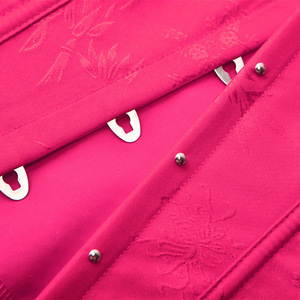 Corset en satin pour femme, rouge rosé, à lacets, cintrant la taille, style court - Product Image 3