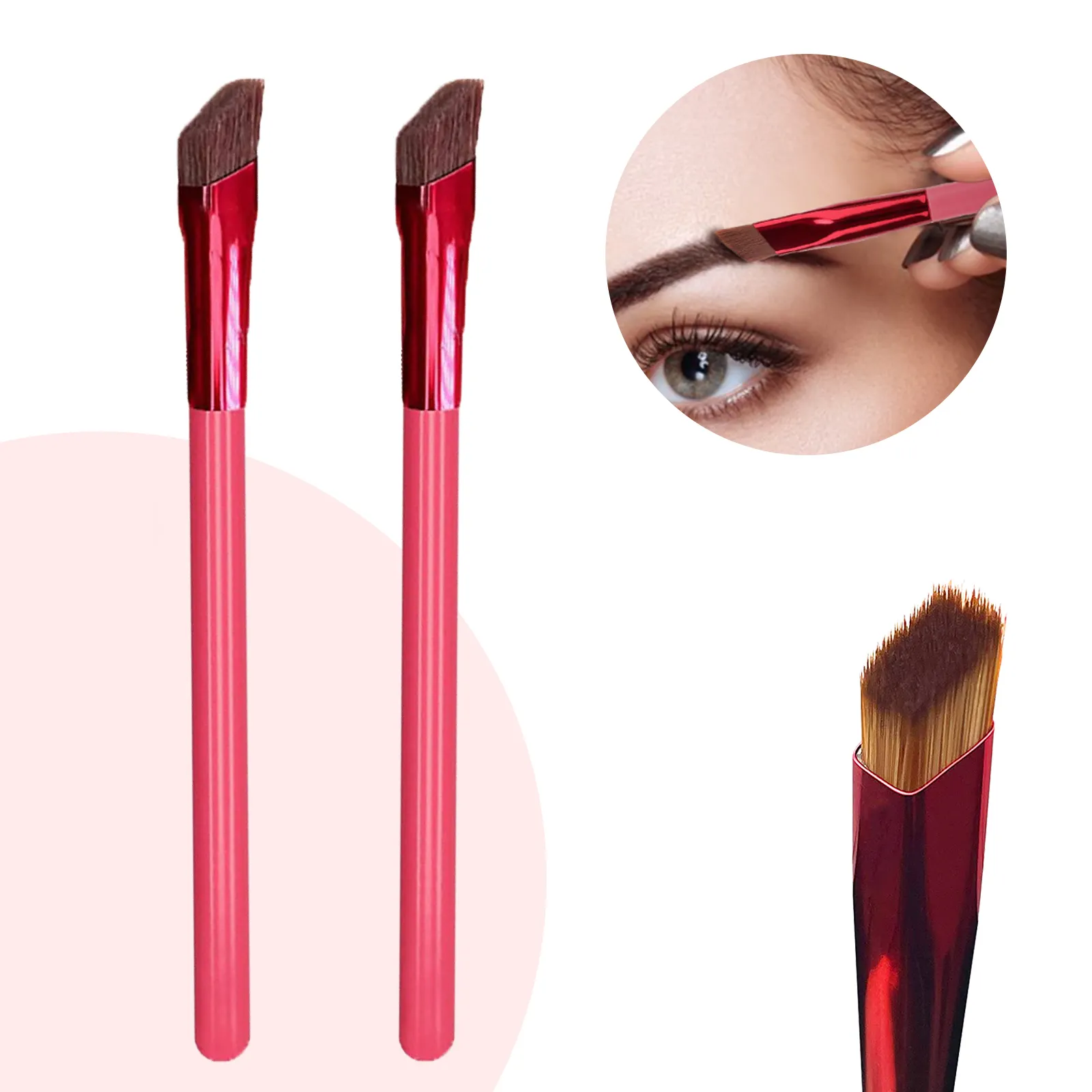 Make-Up Tool Multifunctionele Wenkbrauwborstel Wenkbrauw Concealer Contour Borstel Ultra Dunne Hoekige Eyeliner Make-Up Borstel