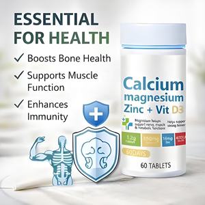 Tabletas de Calcio, <span class=keywords><strong>Magnesio</strong></span>, <span class=keywords><strong>Zinc</strong></span> + Vitamina D3, Apoyo para la Salud Ósea, la Función Muscular y el Sistema Inmunitario, 60 Tabletas por Botella - Product Image 2