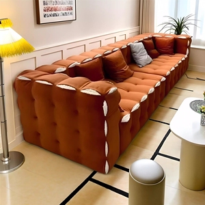أريكة مودولار فاخرة بتصميم إيطالي على الطراز الاسكندنافي لغرفة المعيشة، بلون كريمي للفيلات والفنادق، أريكة مقطعية كبيرة ومريحة - Product Image 2