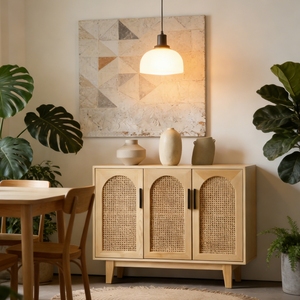 <span class=keywords><strong>Buffet</strong></span> et meuble <span class=keywords><strong>de</strong></span> rangement en bois <span class=keywords><strong>de</strong></span> frêne et rotin, style nordique moderne Wabi-Sabi, pour salon, <span class=keywords><strong>salle</strong></span> à <span class=keywords><strong>manger</strong></span>, hôtel et maison. - Product Image 2